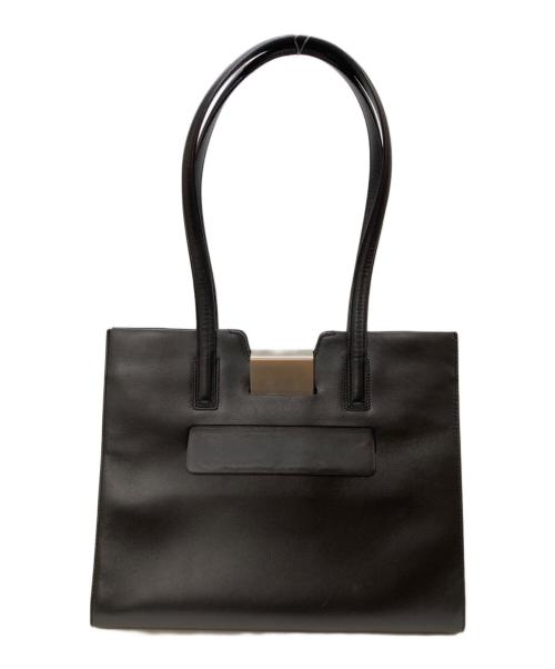 BALLY（バリー）BALLY (バリー) ロゴプレートレザーバッグ ブラックの古着・服飾アイテム