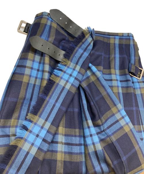 O'NEIL OF DUBLIN（オニールオブダブリン）O'NEIL OF DUBLIN (オニールオブダブリン) ウール ロング キルト スカート ネイビー サイズ:GB8の古着・服飾アイテム