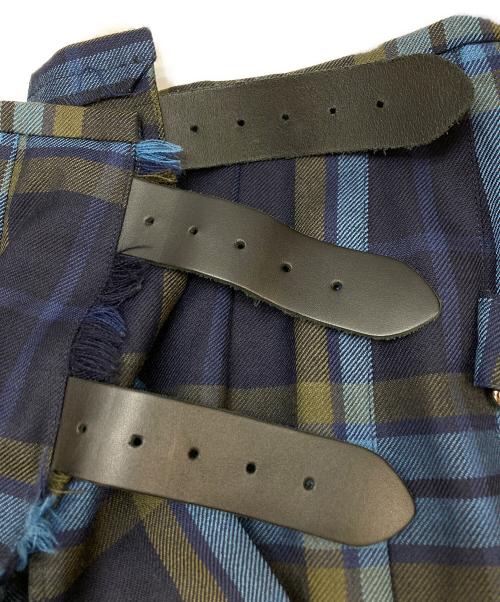 O'NEIL OF DUBLIN（オニールオブダブリン）O'NEIL OF DUBLIN (オニールオブダブリン) ウール ロング キルト スカート ネイビー サイズ:GB8の古着・服飾アイテム