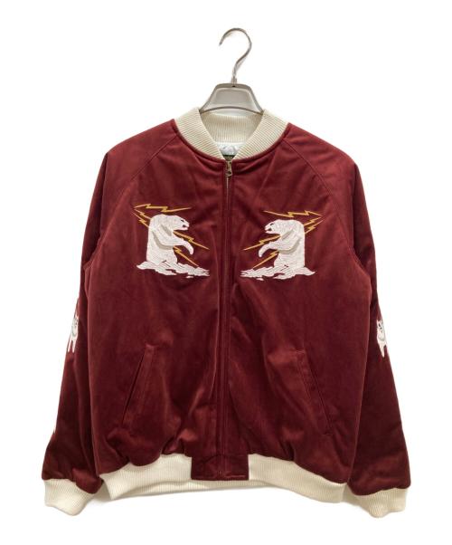 HUSTON（ヒューストン）HUSTON (ヒューストン) 別珍 スーベニアジャケット ALASKA バーガンディー サイズ:Mの古着・服飾アイテム