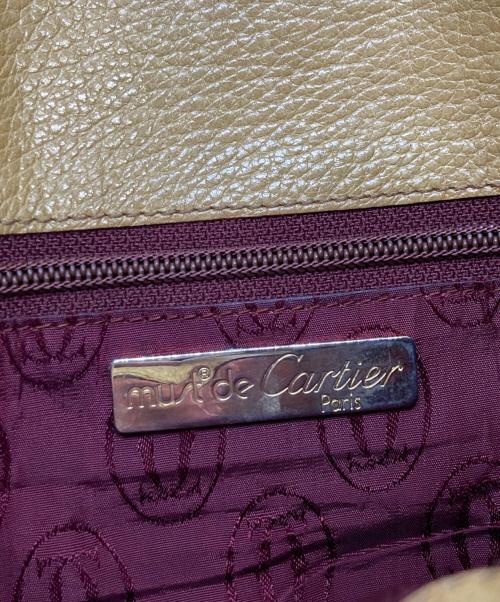 Cartier（カルティエ）Cartier (カルティエ) レザーショルダーバッグ ベージュの古着・服飾アイテム
