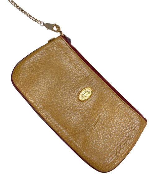 Cartier（カルティエ）Cartier (カルティエ) レザーショルダーバッグ ベージュの古着・服飾アイテム