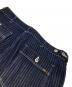 中古・古着 ONI DENIM (オニデニム) 針抜きジャガードストライプデニム ホワイト×ネイビー サイズ:32：18000円