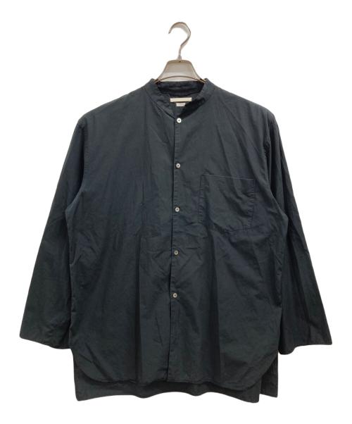 BLURHMS（ブラームス）BLURHMS (ブラームス) CHAMBRAY STAND COLLAR CUFFLESS SHIRT ブラック サイズ:3の古着・服飾アイテム