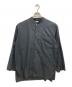 BLURHMS（ブラームス）の古着「CHAMBRAY STAND COLLAR CUFFLESS SHIRT」｜ブラック