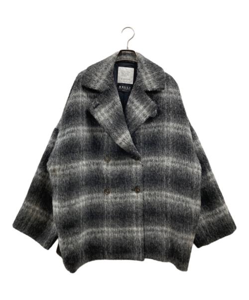 CLOCHE（クロシェ）CLOCHE (クロシェ) ウールシャギーチェックコート ホワイト×ブラック サイズ:02 未使用品の古着・服飾アイテム