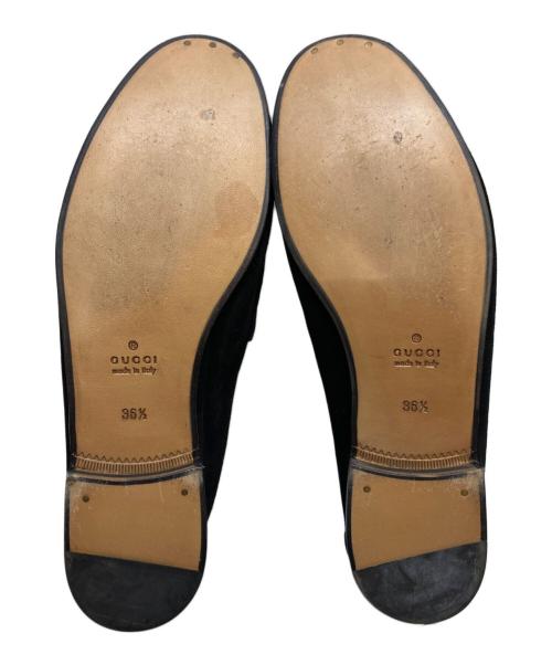 GUCCI（グッチ）GUCCI (グッチ) ホースビットスウェードローファー ブラック サイズ:36 1/2の古着・服飾アイテム