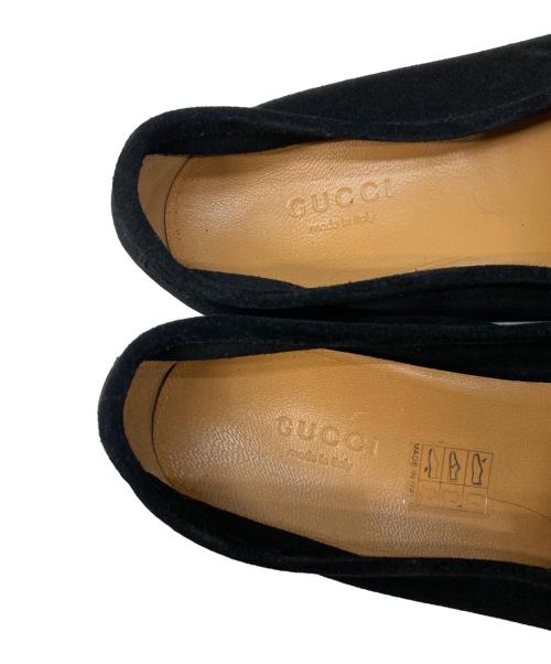 GUCCI（グッチ）GUCCI (グッチ) ホースビットスウェードローファー ブラック サイズ:36 1/2の古着・服飾アイテム
