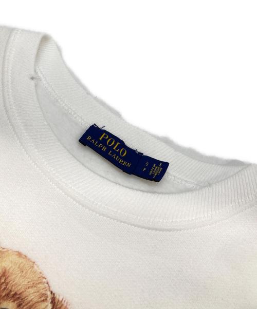 POLO RALPH LAUREN（ポロ・ラルフローレン）POLO RALPH LAUREN (ポロ・ラルフローレン) ポロベアラインストーンスウェット ホワイト サイズ:Sの古着・服飾アイテム