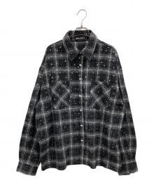 SECRET（シークレット）の古着「ラインストーンチェックシャツ」｜グレー