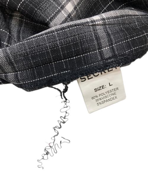 SECRET（シークレット）SECRET (シークレット) ラインストーンチェックシャツ グレー サイズ:Lの古着・服飾アイテム