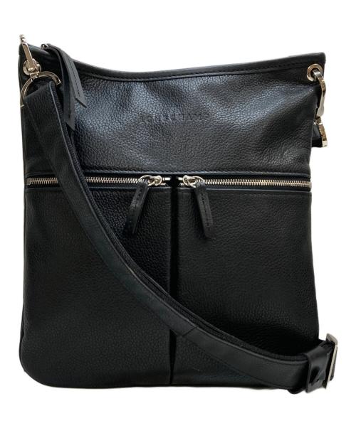 LONGCHAMP（ロンシャン）LONGCHAMP (ロンシャン) レザーショルダーバッグ ブラックの古着・服飾アイテム