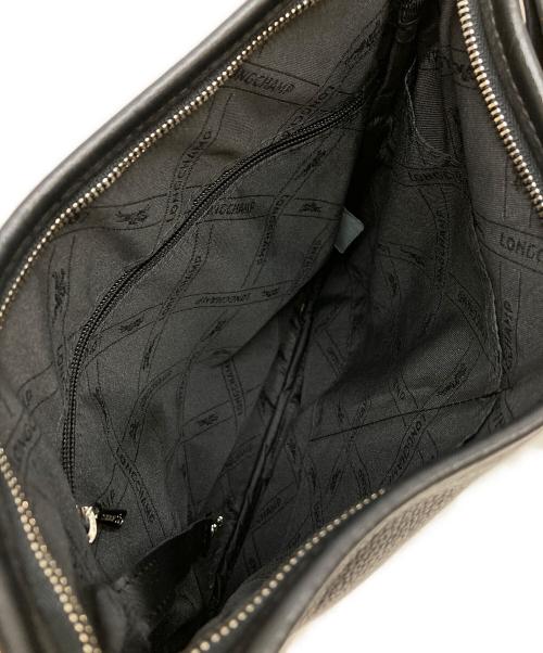LONGCHAMP（ロンシャン）LONGCHAMP (ロンシャン) レザーショルダーバッグ ブラックの古着・服飾アイテム