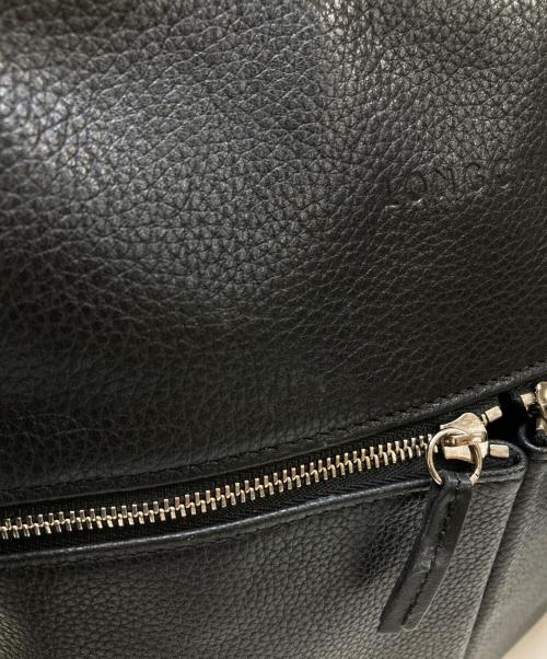 LONGCHAMP（ロンシャン）LONGCHAMP (ロンシャン) レザーショルダーバッグ ブラックの古着・服飾アイテム