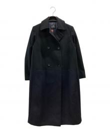 PAUL SMITH（ポールスミス）の古着「裏地アニマル柄ダブルチェスターコート」｜ブラック