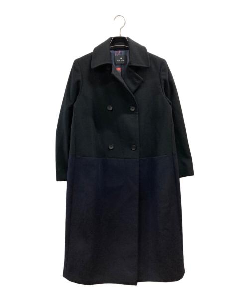 PAUL SMITH（ポールスミス）Paul Smith (ポールスミス) 裏地アニマル柄ダブルチェスターコート ブラック サイズ:40の古着・服飾アイテム