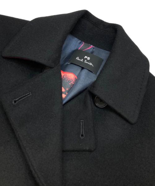PAUL SMITH（ポールスミス）Paul Smith (ポールスミス) 裏地アニマル柄ダブルチェスターコート ブラック サイズ:40の古着・服飾アイテム