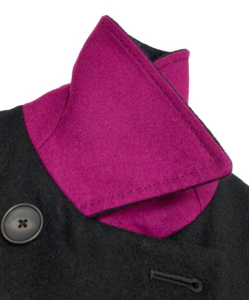 PAUL SMITH（ポールスミス）Paul Smith (ポールスミス) 裏地アニマル柄ダブルチェスターコート ブラック サイズ:40の古着・服飾アイテム