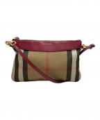 BURBERRYバーバリー）の古着「ノヴァチェックショルダーバッグ」｜ベージュ×レッド