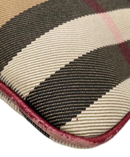 BURBERRY（バーバリー）BURBERRY (バーバリー) ノヴァチェックショルダーバッグ ベージュ×レッドの古着・服飾アイテム