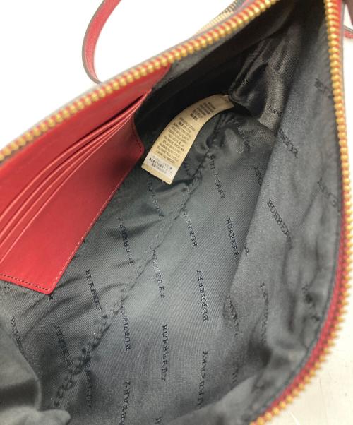 BURBERRY（バーバリー）BURBERRY (バーバリー) ノヴァチェックショルダーバッグ ベージュ×レッドの古着・服飾アイテム