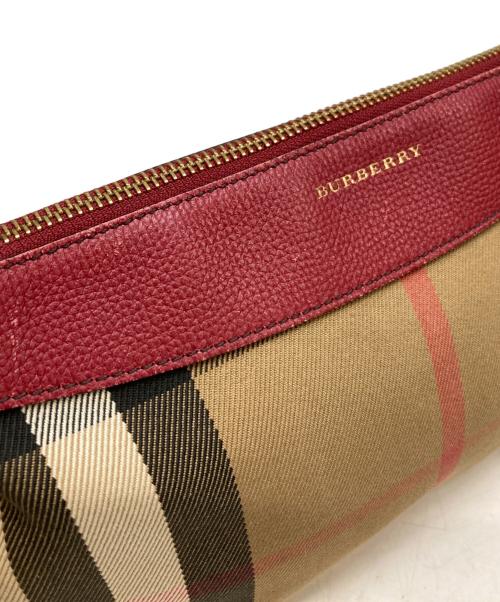 BURBERRY（バーバリー）BURBERRY (バーバリー) ノヴァチェックショルダーバッグ ベージュ×レッドの古着・服飾アイテム