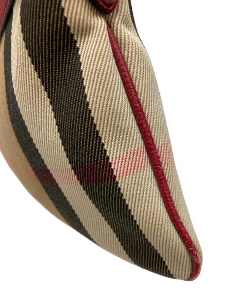 BURBERRY（バーバリー）BURBERRY (バーバリー) ノヴァチェックショルダーバッグ ベージュ×レッドの古着・服飾アイテム