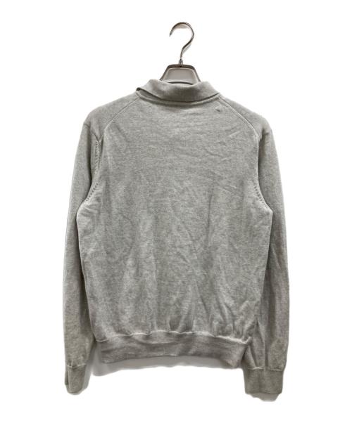 maison kitsune（メゾンキツネ）maison kitsune (メゾンキツネ) グリーン ボールド フォックスヘッド パッチ ニットポロシャツ グレー サイズ:Mの古着・服飾アイテム