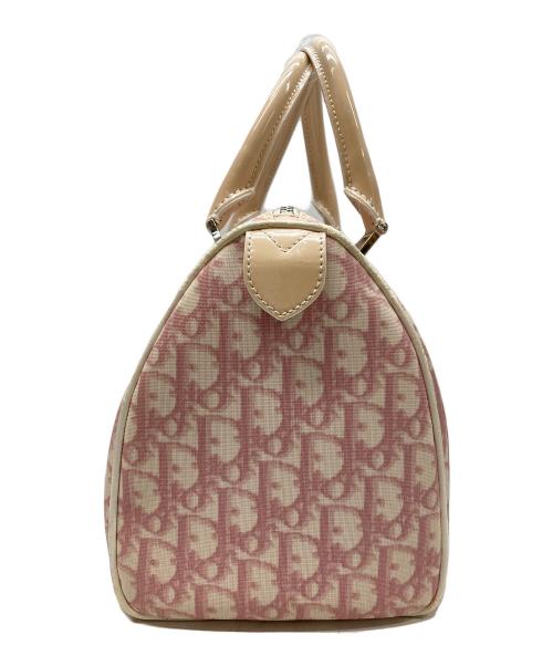 Christian Dior（クリスチャン ディオール）Christian Dior (クリスチャン ディオール) トロッター柄ミニボストンバッグ ホワイト×ピンクの古着・服飾アイテム