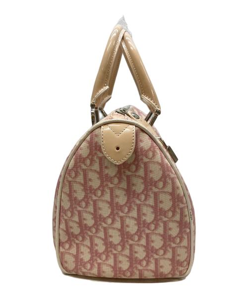Christian Dior（クリスチャン ディオール）Christian Dior (クリスチャン ディオール) トロッター柄ミニボストンバッグ ホワイト×ピンクの古着・服飾アイテム