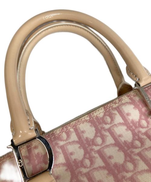 Christian Dior（クリスチャン ディオール）Christian Dior (クリスチャン ディオール) トロッター柄ミニボストンバッグ ホワイト×ピンクの古着・服飾アイテム