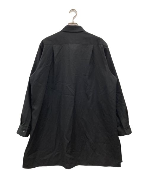 Y's（ワイズ）Y's (ワイズ) WOOL GARBADINE TEST-DRAWING PRINTED LEFT FLAP BLOUSE ブラック サイズ:1の古着・服飾アイテム