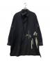 Y's（ワイズ）の古着「WOOL GARBADINE TEST-DRAWING PRINTED LEFT FLAP BLOUSE」｜ブラック
