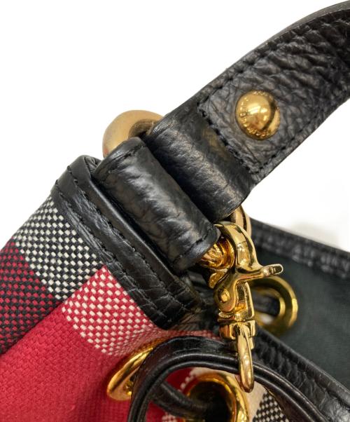 BLUE LABEL CRESTBRIDGE（ブルーレーベルクレストブリッジ）BLUE LABEL CRESTBRIDGE (ブルーレーベルクレストブリッジ) 2wayチェックショルダーバッグ ベージュ×レッドの古着・服飾アイテム