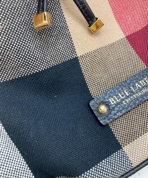 BLUE LABEL CRESTBRIDGE（ブルーレーベルクレストブリッジ）BLUE LABEL CRESTBRIDGE (ブルーレーベルクレストブリッジ) 2wayチェックショルダーバッグ ベージュ×レッドの古着・服飾アイテム