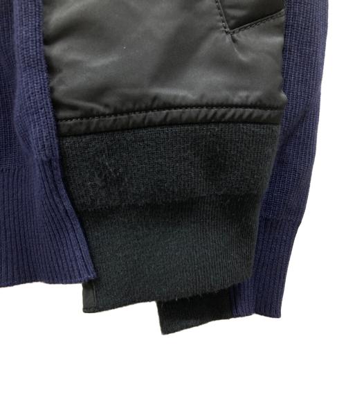 sacai（サカイ）sacai (サカイ) MA-1ドッキング モックニット ネイビー×ブラック サイズ:3の古着・服飾アイテム