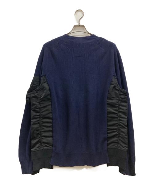sacai（サカイ）sacai (サカイ) MA-1ドッキング モックニット ネイビー×ブラック サイズ:3の古着・服飾アイテム