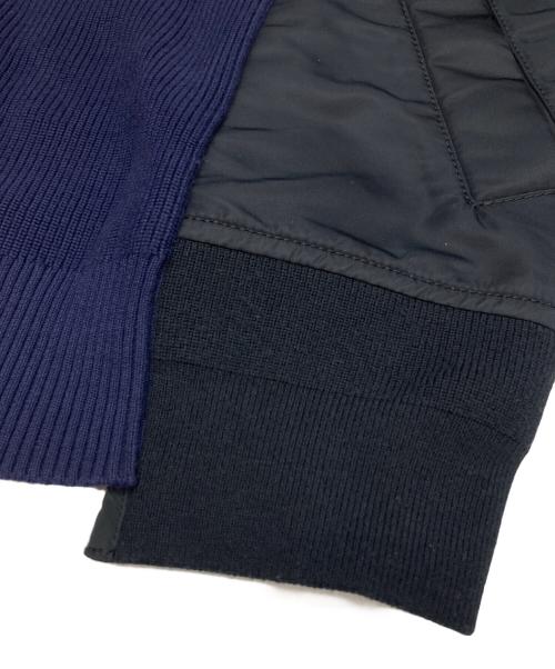 sacai（サカイ）sacai (サカイ) MA-1ドッキング モックニット ネイビー×ブラック サイズ:3の古着・服飾アイテム