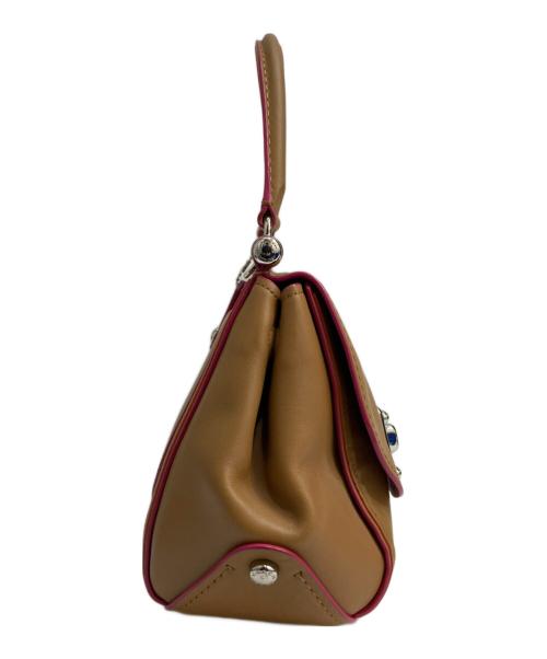 COACH（コーチ）COACH (コーチ) レザーショルダーバッグ ベージュ×ピンクの古着・服飾アイテム