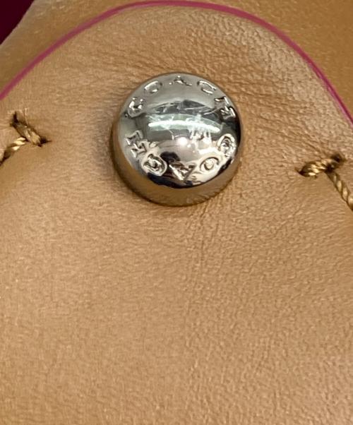 COACH（コーチ）COACH (コーチ) レザーショルダーバッグ ベージュ×ピンクの古着・服飾アイテム