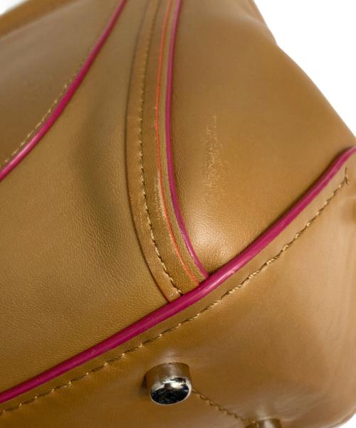 COACH（コーチ）COACH (コーチ) レザーショルダーバッグ ベージュ×ピンクの古着・服飾アイテム
