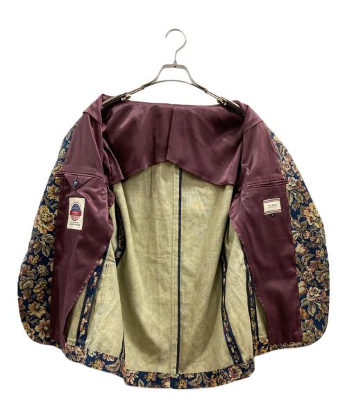 FREEMANS SPORTING CLUB（フリーマンズスポーティングクラブ）Freemans Sporting Club (フリーマンズスポーティングクラブ) フラワーパターンテーラードジャケット ネイビー×ベージュ サイズ:Sの古着・服飾アイテム