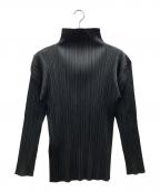 ISSEY MIYAKEイッセイミヤケ）の古着「ハイネックプリーツカットソー」｜ブラック