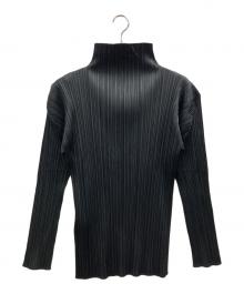 ISSEY MIYAKE（イッセイミヤケ）の古着「ハイネックプリーツカットソー」｜ブラック