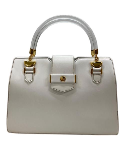 Christian Dior（クリスチャン ディオール）Christian Dior (クリスチャン ディオール) クリアハンドルハンドバッグ ホワイトの古着・服飾アイテム