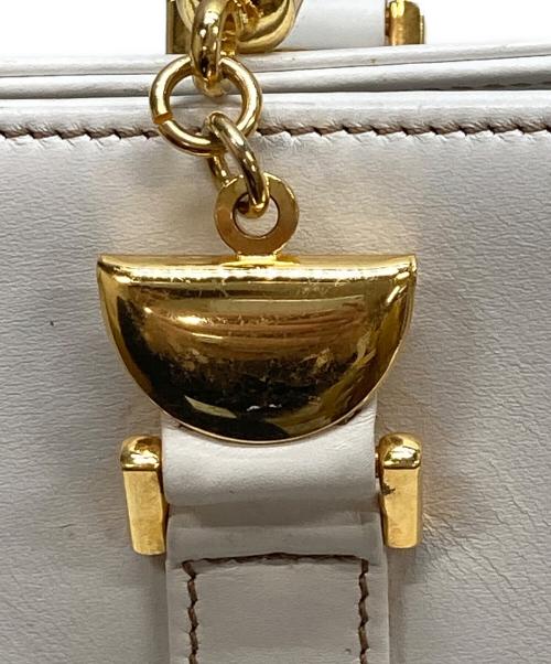 Christian Dior（クリスチャン ディオール）Christian Dior (クリスチャン ディオール) クリアハンドルハンドバッグ ホワイトの古着・服飾アイテム