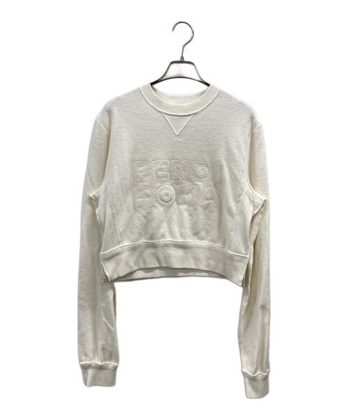 FENDI（フェンディ）FENDI (フェンディ) MARC JACOBS (マークジェイコブス) クロップドロゴスウェット ホワイト サイズ:Mの古着・服飾アイテム