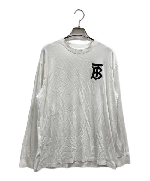 BURBERRY（バーバリー）BURBERRY (バーバリー) モノグラムモチーフ TB ロゴ ロングスリーブカットソー ホワイト サイズ:Sの古着・服飾アイテム