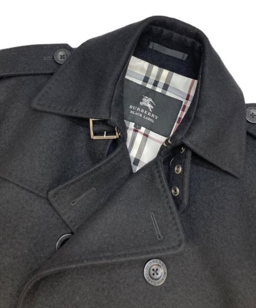 BURBERRY BLACK LABEL（バーバリーブラックレーベル）BURBERRY BLACK LABEL (バーバリーブラックレーベル) カシミヤ混ウールノバチェックトレンチコート ブラック サイズ:Lの古着・服飾アイテム