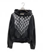 TANAKADAISUKEタナカダイスケ）の古着「《STUDIOUS別注》rhombus metal print bijou hoodie」｜ブラック